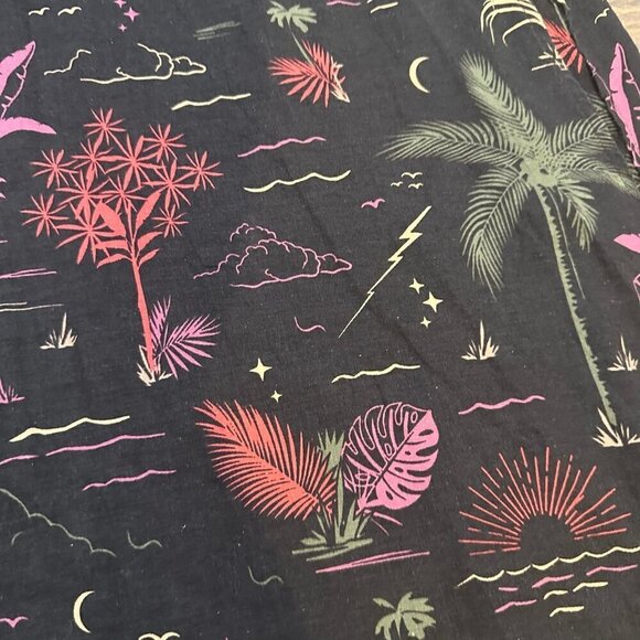 Marine layer Emlyn Midi Wrap Dress inMidnight Palms XS - Picture 7 of 9